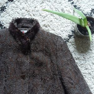 Brown fitted wool coat